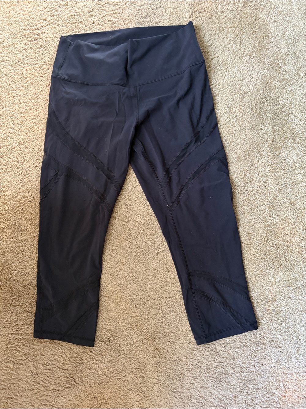 lululemon athletica Black Cropped Performance Leggings